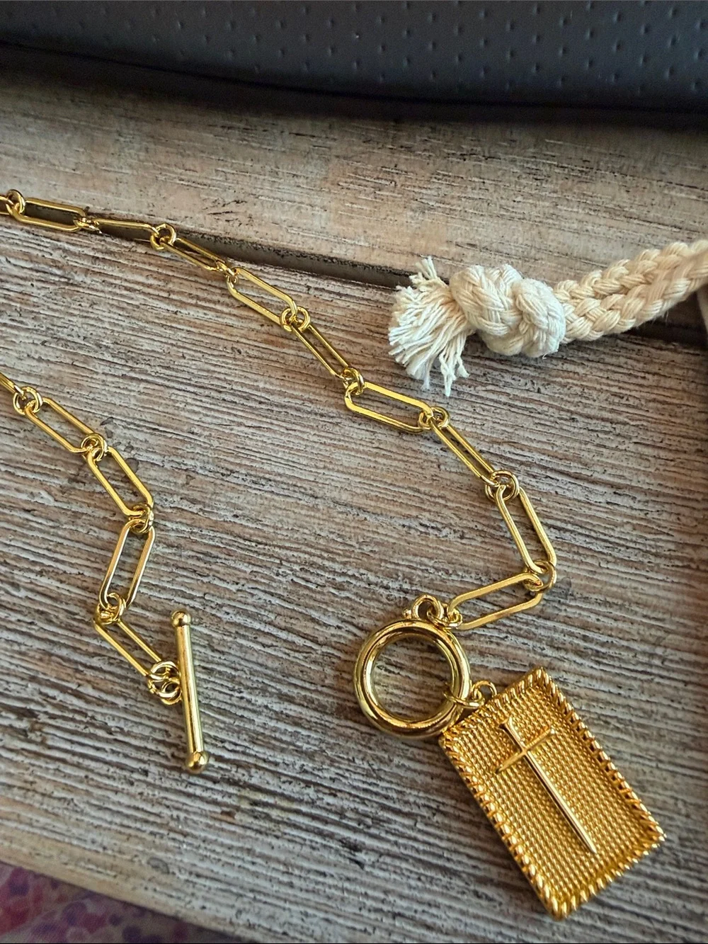 Gold Cross Pendant Chain Necklace - Women Jewelry made by Viole Grace